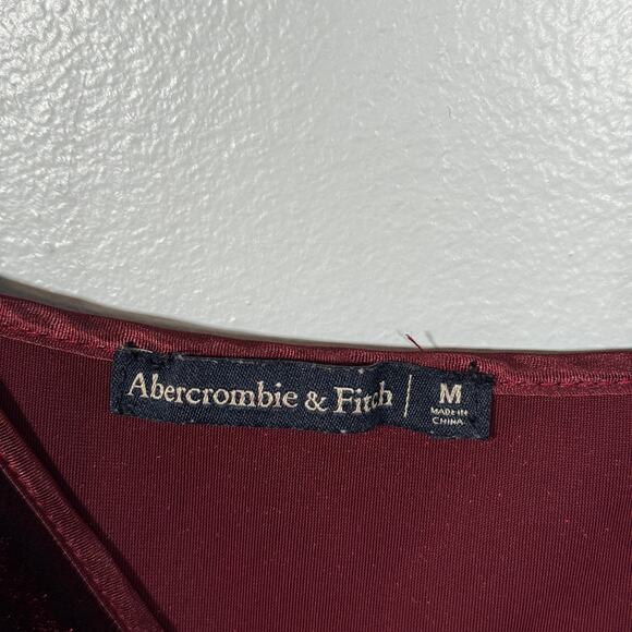 Abercrombie Burgundy Velvet Slip Mini Dress Holiday Party 90s Y2K M - Picture 4 of 6
